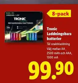 Lidl TRONIC Laddningsbara batterier erbjuda
