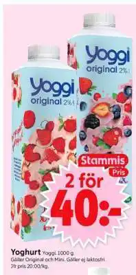 ICA Supermarket Yoghurt Yoggi erbjuda
