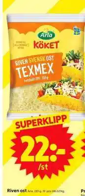 ICA Supermarket Arla Köket Riven Svensk Ost Texmex erbjuda