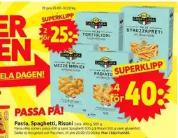 ICA Supermarket Pasta, Spaghetti, Risoni Zeta erbjuda