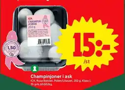 ICA Supermarket CHAMPINJONER I ASK erbjuda