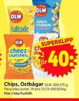 ICA Supermarket CHIPS, OSTBÅGAR erbjuda