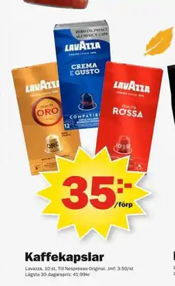 Pekås Kaffekapslar, SEK 35 erbjuda