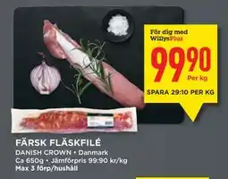 Willys FÄRSK FLÄSKFILÉ, Medlemspris erbjuda