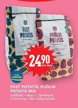 Willys Hemma FAST POTATIS, MJÖLIG POTATIS 2KG, SEK 24.9 erbjuda