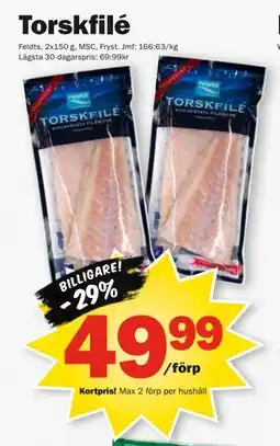 Pekås Torskfilé, Medlemspris erbjuda