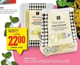 Willys Hemma FÄRSK PASTA, Medlemspris erbjuda