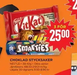 Willys CHOKLAD STYCKSAKER, SEK 25 erbjuda