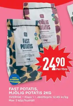 Willys FAST POTATIS, MJÖLIG POTATIS 2KG, SEK 24.9 erbjuda
