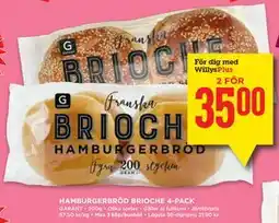Willys HAMBURGERBRÖD BRIOCHE 4-PACK, Medlemspris erbjuda