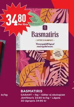 Willys BASMATIRIS, SEK 34.8 erbjuda