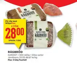 Willys RÅGBRÖD, Medlemspris erbjuda