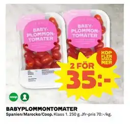 Coop Daglivs BABYPLOMMONTOMATER, SEK 35 erbjuda