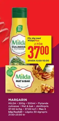 Willys MARGARIN, Medlemspris erbjuda