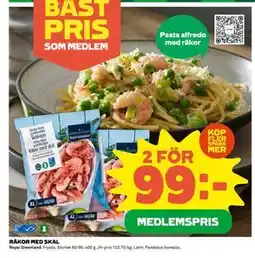 Coop Daglivs RÄKOR MED SKAL, Medlemspris erbjuda