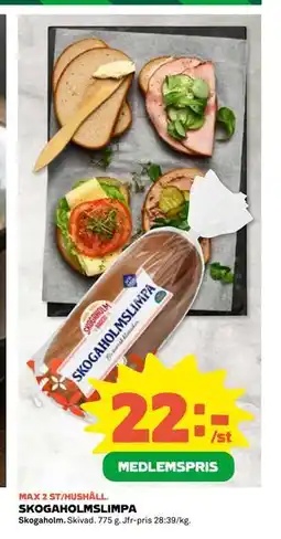 Coop Daglivs SKOGAHOLMSLIMPA, Medlemspris erbjuda