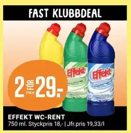 ÖoB EFFEKT WC-RENT, Medlemspris erbjuda