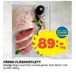 Coop Daglivs FÄRSK FLÄSKKOTLETT, SEK 89 erbjuda