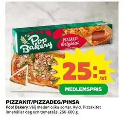 Coop Daglivs PIZZAKIT/PIZZADEG/PINSA, Medlemspris erbjuda