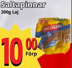 Supergrossen Saltapinnar, SEK 10 erbjuda