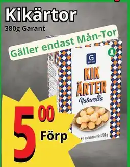 Supergrossen Kikärtor, SEK 5 erbjuda