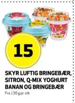 Rusta Skyr luftig bringebær, sitron, q-mix yoghurt banan og bringebær erbjuda
