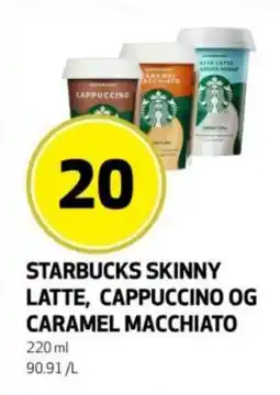 Rusta Starbucks skinny latte, cappuccino og caramel macchiato erbjuda
