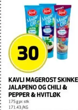 Rusta Kavli magerost skinke, jalapeno og chili & pepper & hvitløk erbjuda