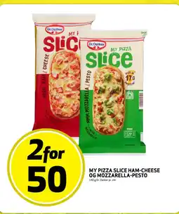 Rusta My pizza slice ham-cheese og mozzarella-pesto erbjuda