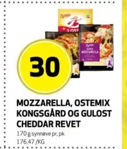 Rusta Mozzarella, ostemix kongsgård og gulost cheddar revet erbjuda