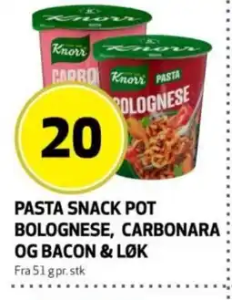 Rusta Pasta snack pot bolognese, carbonara og bacon & løk erbjuda
