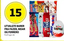 Rusta Utvalgte barer fra fazer, nidar og ferrero erbjuda