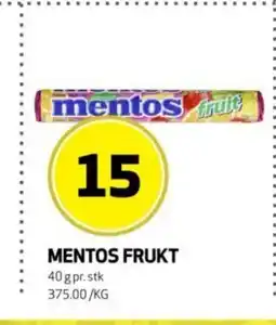 Rusta Mentos frukt erbjuda
