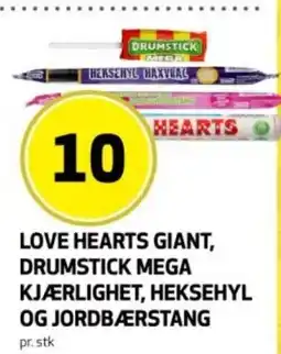 Rusta Love hearts giant, drumstick mega kjærlighet, heksehyl og jordbærstang erbjuda