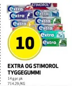 Rusta Extra og stimorol tyggegummi erbjuda