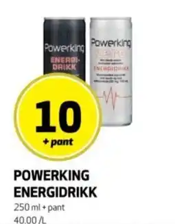Rusta Powerking energidrikk erbjuda