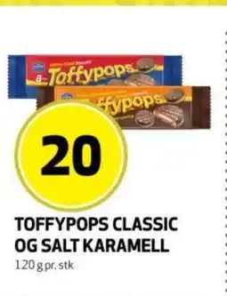 Rusta Toffypops classic og salt karamell erbjuda