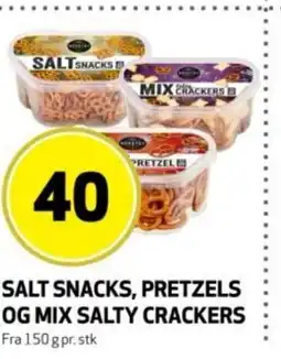 Rusta Salt snacks, pretzels og mix salty crackers erbjuda