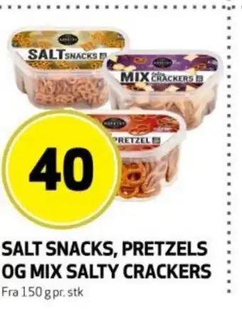Rusta Salt snacks, pretzels og mix salty crackers erbjuda