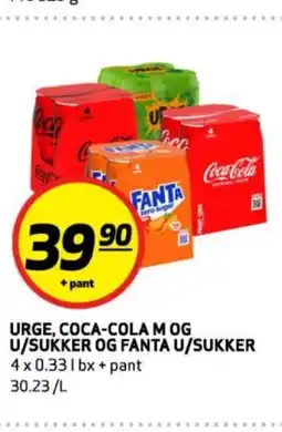 Rusta Urge, coca-cola mog u/sukker og fanta u/sukker erbjuda