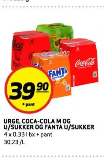 Rusta Urge, coca-cola mog u/sukker og fanta u/sukker erbjuda