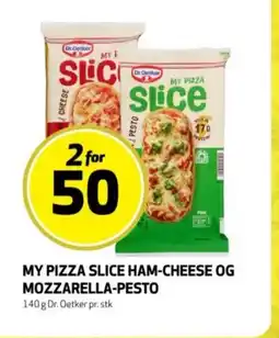 Rusta My pizza slice ham-cheese og mozzarella-pesto erbjuda