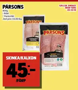 MatArket Pärsons skinka/kalkon erbjuda