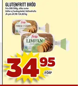 Bonum Matmarknad Glutenfritt bröd erbjuda