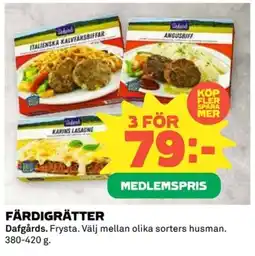Coop DAFGARDS Färdigrätter erbjuda
