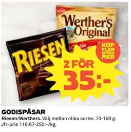 Coop RIESEN/ WERTHERS Godispåsar erbjuda