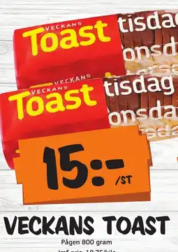 Bazaar Food market Veckans toast erbjuda