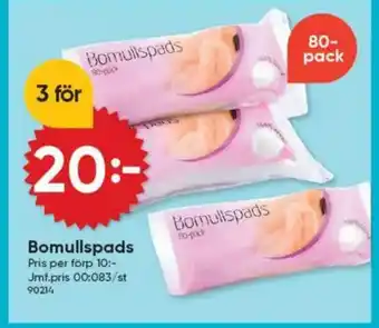 DollarStore Bomullspads erbjuda