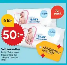 DollarStore Våtservetter Baby erbjuda