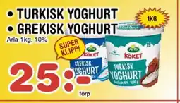 Nya Pulsen ARLA Turkisk yoghurt • Grekisk yoghurt erbjuda